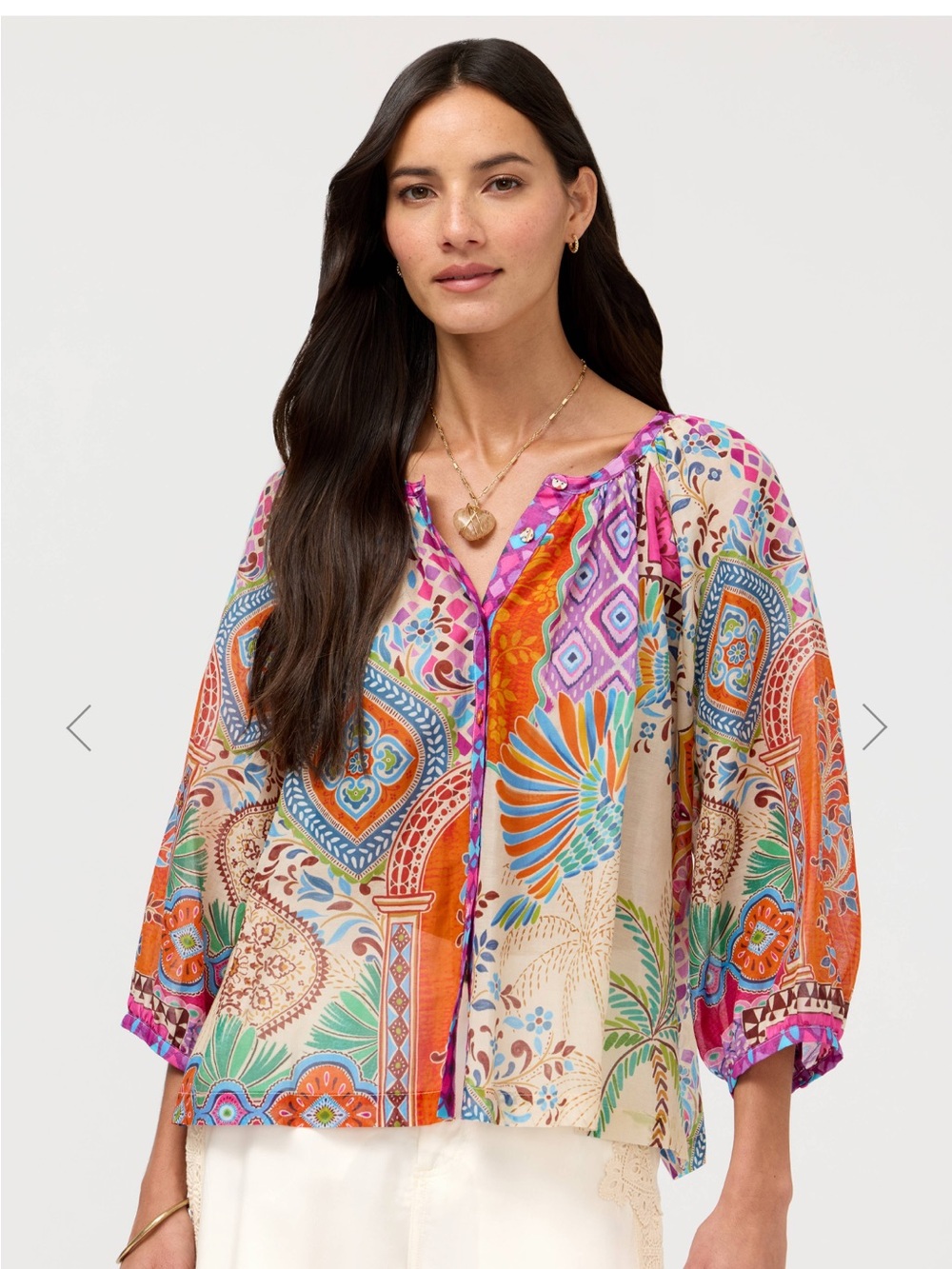 Johnny Was Michaella Peasant Blouse size Small